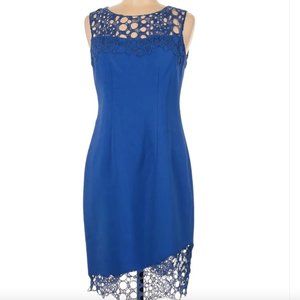 Elie Tahari - Royal Blue Midi Dress with Embroidered Detail
